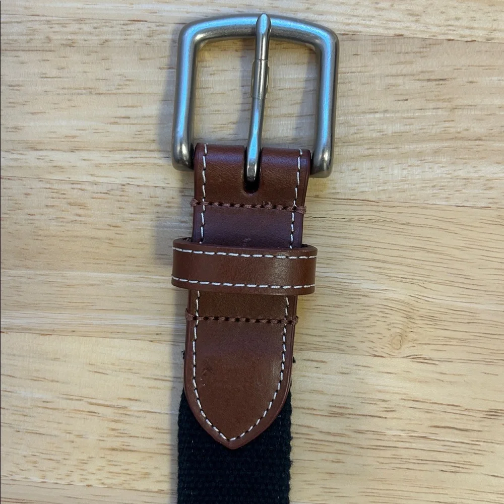 Peter Millar Belt Men's Size 40 Leather Cotton Canvas PGA National Bear Paw Golf